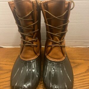 Sporto Brown Waterproof Duck Boots - Lace-Up size 8